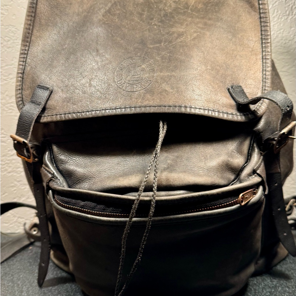 Men's Brown Leather Backpack